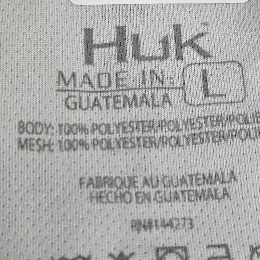 Huk Men Activewear Top‎ L Gray Quarter Zip Zipper Long Sleeve